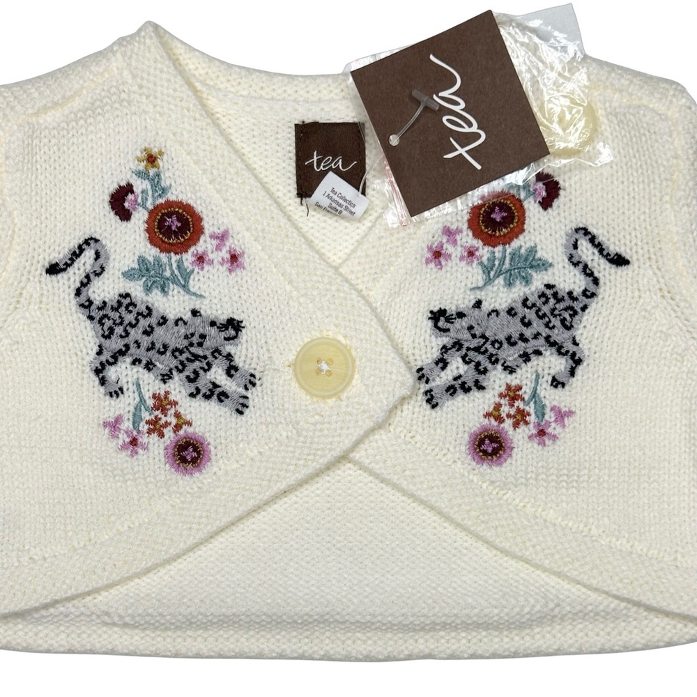 Tea Collection Embroidered Leopard Cardigan - Picture 2 of 3